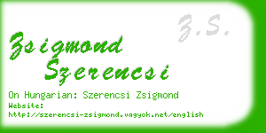 zsigmond szerencsi business card